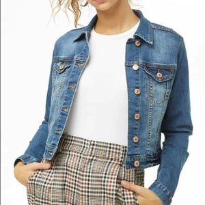 Forever 21 Cropped Denim Jacket size Small